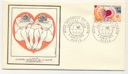 FRANCE - Env FDC (Thiaude) - 0,45 Mois Mondial Du Coeur - PARIS - 8/4/1972 - 1970-1979