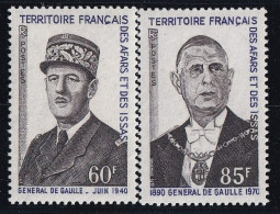 Thème Général De Gaulle - Afars Et Issas N°375/376 - Neuf ** Sans Charnière - TB - De Gaulle (General)