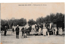 CPA- Travaux Du Génie - Embarquement Des Chevaux-Animée- Circulée - Manöver