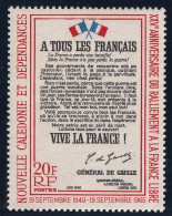 Thème Général De Gaulle - Nouvelle Calédonie N°326 - Neuf ** Sans Charnière - TB - De Gaulle (General)