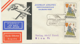 ÖSTERREICH 4.7.1960, AUA Erstflug „SALZBURG – WIEN“ Als Eilboten-/Express-Lupo-Bf Gel. - Erst- U. Sonderflugbriefe