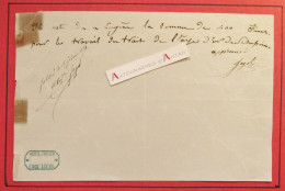 ● JAZET Graveur 7 Rue Lancry à Paris - 1854 - Pièce Autographe Signée Père (Jean Pierre Marie) Ou Un De Ses Fils ? - Peintres & Sculpteurs