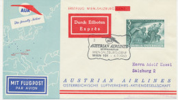 ÖSTERREICH 4.7.1960, AUA Erstflug „WIEN – SALZBURG“ - Zwischenetappe Des Fluges Wien - Salzburg – Genf Als Eilboten-/Exp - Primi Voli