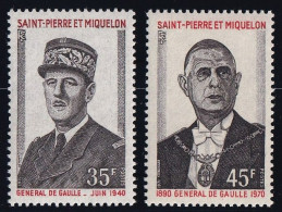 Thème Général De Gaulle - St Pierre Et Miquelon N°419/420 - Neuf ** Sans Charnière - TB - De Gaulle (General)