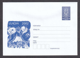 PS 1349/2002 - Mint, EUROPA, Post. Stationery - Bulgaria - Enveloppes