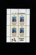 AUSTRALIA - 1978  NATIONAL STAMP WEEK  MS OVERPRINTED TAIPEI 1996   MINT NH - Blokken & Velletjes