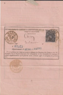 1886 - SAGE N/U SEUL / LETTRE (PARTIE REPONSE) RENSEIGNEMENTS OBJET CHARGE OU RECOMMANDE De MEAUX (SEINE ET MARNE) - 1876-1898 Sage (Type II)