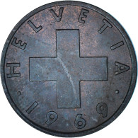 Monnaie, Suisse, 2 Rappen, 1969, Bern, TTB+, Bronze, KM:47 - Autres & Non Classés