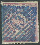 BERGEDORF STEMPEL NDP 1b O, 1868, 1/4 Gr. Norddt. Postbezirk Mit Klarem Zentrischen Blauen Nummernstempel 43 (VELCHELDE) - Bergedorf