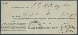 BRAUNSCHWEIG WOLFENBÜTTEL, Halbkreisstempel Auf Postschein (1845), Herzoglich Braunschweig Lüneb. Post, Pracht - Prefilatelia