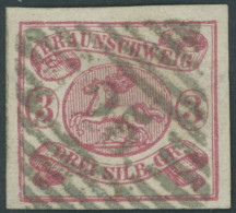 BRAUNSCHWEIG 12Aa O, 1862, 3 Sgr. Rosa, Zentrischer Nummernstempel 25 (JERXHEIM), Kabinett, Gepr. Brettl - Braunschweig
