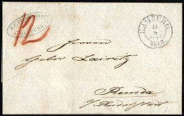 HAMBURG - THURN UND TAXISCHES O.P.A. 1849, HAMBURG Th.& T., K3 Auf Briefhülle Nach Remda Bey Rudolstadt, Rückseitiger Bl - Prephilately