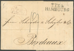 HAMBURG - THURN UND TAXISCHES O.P.A. 1828, T.T.R.4. HAMBOURG, L2 Auf Brief Nach Bordeaux, Bräunlicher Segmentstempel All - Vorphilatelie