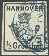 HANNOVER 17y O, 1860, 1/2 Gr. Schwarz, Pracht, Gepr. W. Engel, Mi. 250.- - Hannover