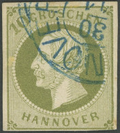 HANNOVER 18 O, 1861, 10 Gr. Dunkelgrünlicholiv, Rückseitig Winzige Schürfung Sonst Pracht, Diverse Altsignaturen Und Kur - Hannover