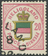 HELGOLAND 18c O, 1882, 20 Pf. Hellrosalila/graugelb/graugrün, Kleine Helle Stelle Sonst Pracht, Gepr. Lemberger, Mi. 120 - Helgoland
