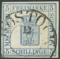MECKLENBURG SCHWERIN 3 O, 1856, 5 S. Blau, K2 ROSTOCK, Pracht, Gepr. U.a. Pfenninger, Mi. 400.- - Mecklenburg-Schwerin