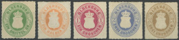 OLDENBURG 15-19B , 1862, Wappen, Durchstich 10, Falzreste, Prachtsatz, Mi. 155.- - Oldenburg