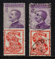 Regno 1924 - Pubblicitari - Lotto 2 X Singer 50 C. - Nuovo (MNH**) E Usato - Publicité