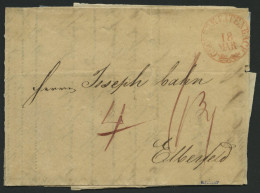 THURN Und TAXIS 1843, GROSSBREITENBACH, K1 In Rot Auf Brief Nach Elberfeld, Feinst, Gepr. Dr. Haferkamp - Other & Unclassified