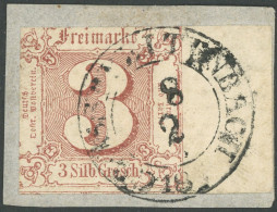 THURN Und TAXIS 17 BrfStk, 1861, 3 Sgr. Braunrot Mit Breitem Rechten Rand (13 Mm), K2 GROSSBREITENBACH, Zweiseitig Anges - Sonstige & Ohne Zuordnung