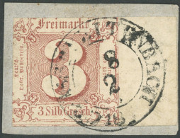 THURN Und TAXIS 17 BrfStk, 1861, 3 Sgr. Braunrot Mit Breitem Rechten Rand (13 Mm), K2 GROSSBREITENBACH, Zweiseitig Anges - Other & Unclassified