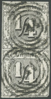 THURN Und TAXIS 26 Paar O, 1864, 1/4 Sgr. Schwarz Im Senkrechten Paar, Nummernstempel 244 (STADTLENGSFELD), Bis Auf Unte - Other & Unclassified