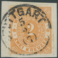 WÜRTTEMBERG 37b BrfStk, 1869, 2 Kr. Tieforange, Prachtbriefstück, Mi. 300.- - Autres & Non Classés