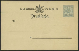 WÜRTTEMBERG DRP 6 BRIEF, 1893, 2 Pf., Rechteckiger Rahmen, Drucksachen-Postkarte, Mit Wappen, Ungebraucht, Feinst (rücks - Other & Unclassified