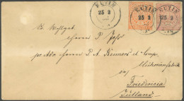 NDP 3,4 BRIEF, 1868, 1/2 Gr. Orange Und 1 Gr. Mittelrötlichkarmin Mit K2 EUTIN Auf Brief Nach Dänemark, Feinst (etwas Un - Altri & Non Classificati