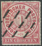 NDP 4 O, 1868, 1 Gr. Lilarot Mit Hamburger Strichstempel (Stempelmaschine), Pracht, R! - Autres & Non Classés