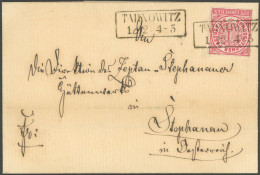 NDP 4 BRIEF, 1868, 1 Gr. Mittelrötlichkarmin, R2 TARNOWITZ, Prachtbrief Nach Österreich - Other & Unclassified