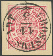 NDP 9 BrfStk, 1868, 3 Kr. Mittelrötlichkarmin Mit Zentrischen TuT K1 GROSSUMSTADT, Prachtbriefstück - Other & Unclassified