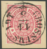 NDP 9 BrfStk, 1868, 3 Kr. Mittelrötlichkarmin Mit Zentrischen TuT K1 GROSSUMSTADT, Prachtbriefstück - Altri & Non Classificati