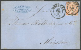 NDP 15 BRIEF, 1869, 5 Gr. Olivbraun, Einzelfrankatur Auf Ortsbrief MEISSEN, Feinst - Other & Unclassified