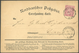 NDP 16 BRIEF, 1871, 1 Gr. Karmin Auf Correspondenzkarte Mit K2 JÜTEBORG Nach Leipzig, Rückseitiger Hufeisenstempel B. AU - Other & Unclassified