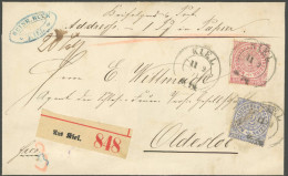 NDP 16/7 BRIEF, 1871, 1 Gr. Karmin Und 2 Gr. Graublau Auf Paketbegleitbrief Von KIEL Nach Oldesloe, Feinst - Other & Unclassified