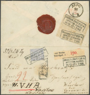 NDP 18 VB,17 BRIEF, 1869, 5 Gr. Olivbraun Im Viererblock (rechte Obere Ecke Abgerissen) Mit 2 Gr. Graublau Auf Dekorativ - Altri & Non Classificati