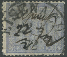 NDP 26 O, 1869, 30 Gr. Graublau, K1 EISENACH Und Handschriftliche Entwertung, Diverse Mängel - Fein, Mi. 380.- - Other & Unclassified