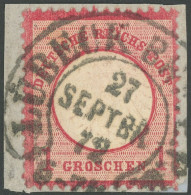 HUFEISENSTEMPEL DR 4 BrfStk, LÜBECK BHF E.P.B. (Sp Nr. 22-3) Auf 1 Gr. Rotkarmin, Ein Kurzer Zahn Sonst Prachtbriefstück - Used Stamps