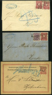 BAHNPOST DR 32/3 BRIEF, Hamburg-Kiel, L3, 1875-1880, 4 Belege Nach Dänemark, Dabei 2 Ganzsachenkarten Sowie 2 Briefe Mit - Franking Machines (EMA)