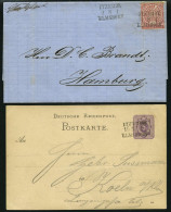 BAHNPOST NDP 16,DR P 12 BRIEF, Itzehoe-Elmshorn, L3 Auf Brief Mit 1 Gr. Karmin Von 1870 Und Auf 5 Pf. Ganzsachenkarte Vo - Frankeermachines (EMA)