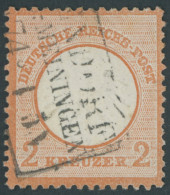 Dt. Reich 8 O, 1872, 2 Kr. Rötlichorange, Pracht, Befund Hennies, Mi. 400.- - Usados