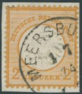 Dt. Reich 24 BrfStk, 1872, 2 Kr. Orange, K1 MEERSBURG, Farbfrisches Prachtbriefstück, Gepr. Pfenninger Und Fotoattest He - Used Stamps