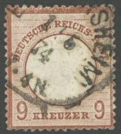 Dt. Reich 27b O, 1872, 9 Kr. Lilabraun, K1 EICHTERSHEIM, Farbfrisch, Repariert, Fotobefund Brugger, Mi. 600.- - Altri & Non Classificati