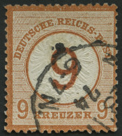 Dt. Reich 30 O, 1874, 9 Auf 9 Kr. Braunorange, Normale Zähnung, Pracht, Mi. 600.- - Gebraucht