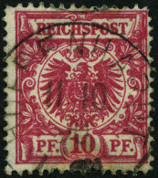 Dt. Reich 47aa O, 1889, 10 Pf. Lilabraun, Feinst, Gepr. Zenker, Mi. 100.- - Oblitérés