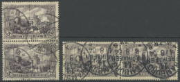 Dt. Reich 80Aa Paar O, 1902, 3 M. Schwarzviolett, Gezähnt A, Ohne Wz., Im Waagerechten Und Im Senkrechten Paar, Pracht - Other & Unclassified