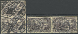 Dt. Reich 80Ba Paar O, 1904, 3 M. Schwarzbraunviolett, Gezähnt B, Ohne Wz., Im Waagerechten Und Im Senkrechten Paar, Pra - Altri & Non Classificati