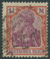 Dt. Reich 151Y O, 1920, 11/4 M. Orangerot/dunkelkarminlila, Wz. Kreuzblüten, Pracht, Gepr. U.a. Dr. Oechsner, Mi. 1300.- - Gebraucht